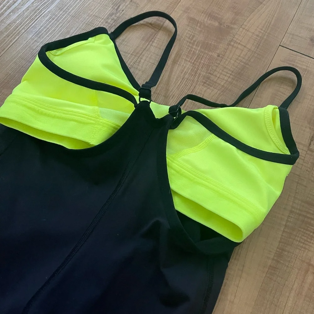 Nike Capri Black and Neon Green One Piece Unitard